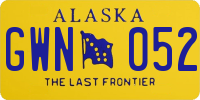 AK license plate GWN052