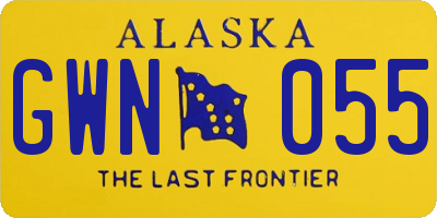 AK license plate GWN055