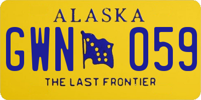 AK license plate GWN059