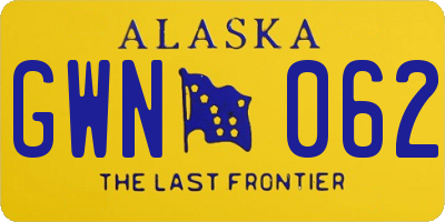 AK license plate GWN062