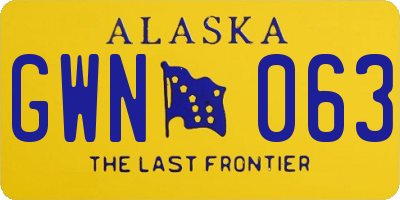 AK license plate GWN063