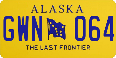 AK license plate GWN064