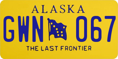 AK license plate GWN067