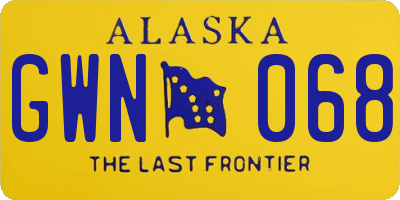 AK license plate GWN068