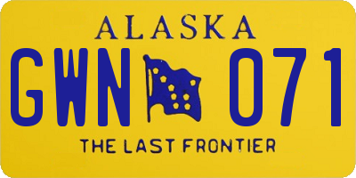AK license plate GWN071