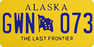 AK license plate GWN073