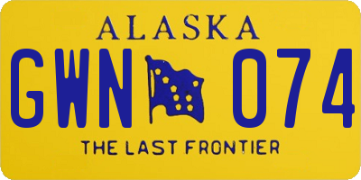 AK license plate GWN074