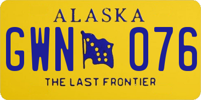 AK license plate GWN076