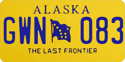 AK license plate GWN083