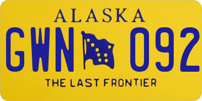 AK license plate GWN092