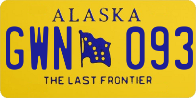 AK license plate GWN093