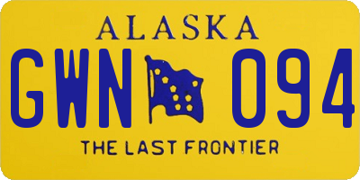 AK license plate GWN094