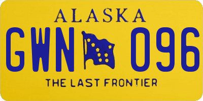 AK license plate GWN096