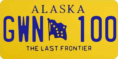 AK license plate GWN100