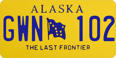AK license plate GWN102