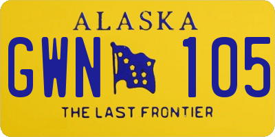 AK license plate GWN105