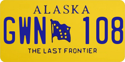 AK license plate GWN108