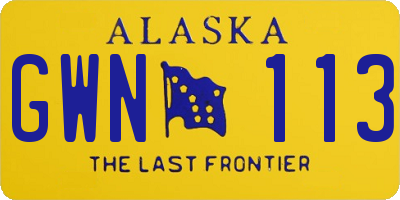 AK license plate GWN113