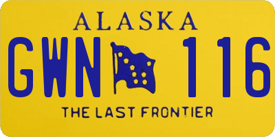 AK license plate GWN116