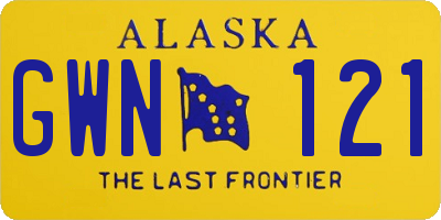 AK license plate GWN121