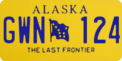 AK license plate GWN124