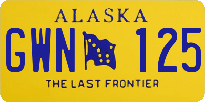 AK license plate GWN125