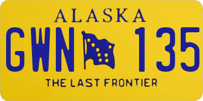AK license plate GWN135