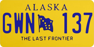 AK license plate GWN137
