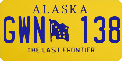 AK license plate GWN138