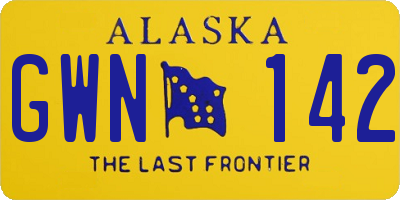 AK license plate GWN142
