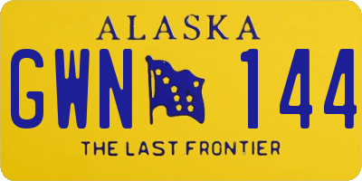 AK license plate GWN144