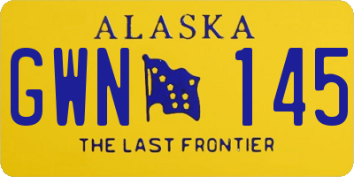 AK license plate GWN145