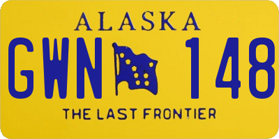 AK license plate GWN148