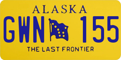 AK license plate GWN155