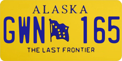 AK license plate GWN165