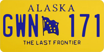 AK license plate GWN171