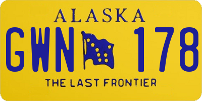 AK license plate GWN178