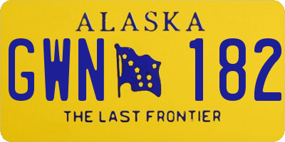 AK license plate GWN182