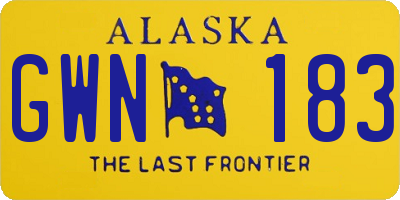 AK license plate GWN183