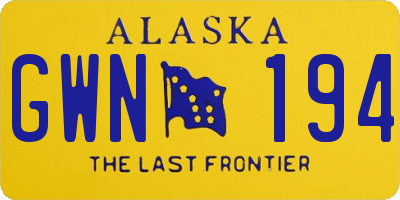 AK license plate GWN194