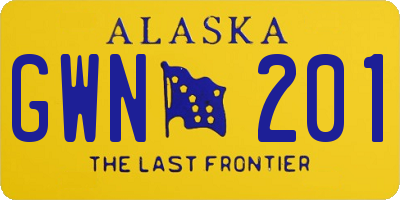 AK license plate GWN201