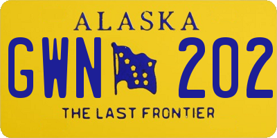AK license plate GWN202