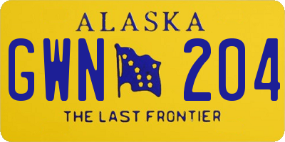 AK license plate GWN204