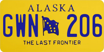 AK license plate GWN206