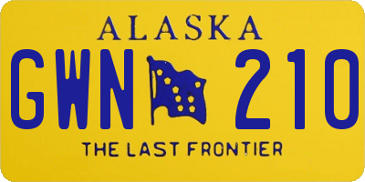 AK license plate GWN210