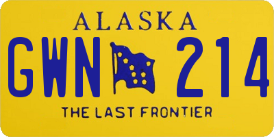 AK license plate GWN214
