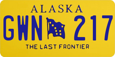 AK license plate GWN217