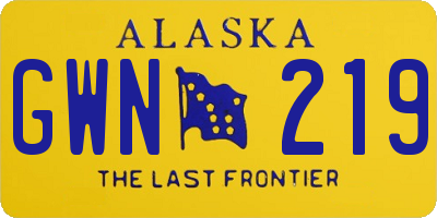 AK license plate GWN219