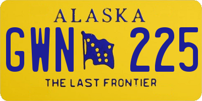 AK license plate GWN225