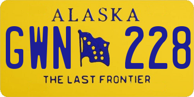 AK license plate GWN228